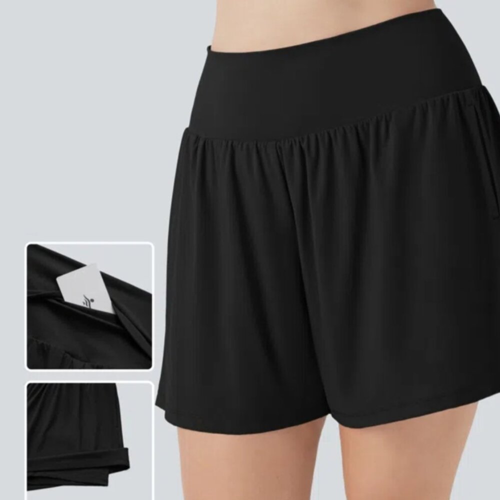 NWOT Halara High Waisted 2-in-1 Cool Touch Plus Size Shorts 3X Long $40 MSRP